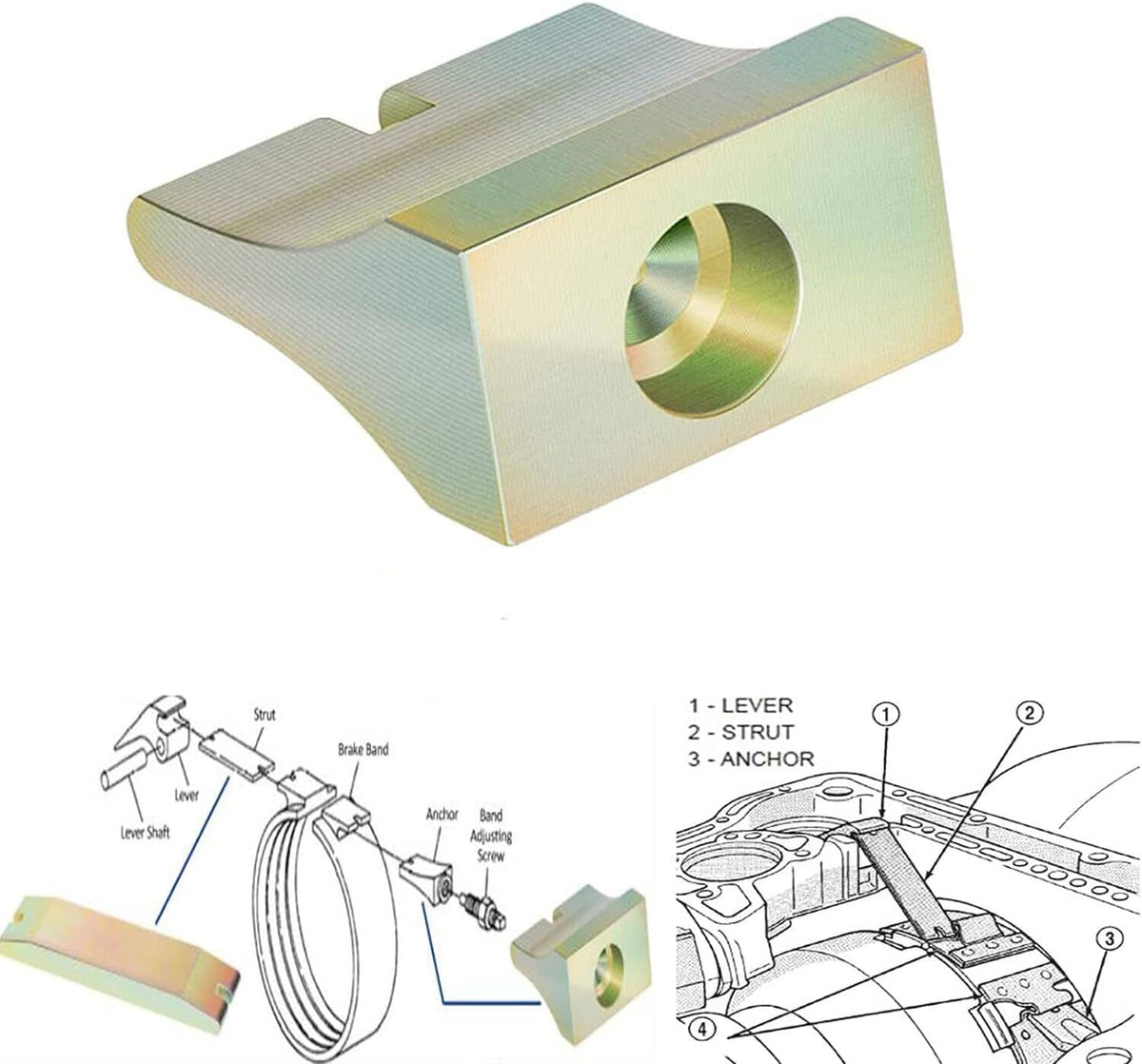 Solid Spare PW518AC Strut Band Anchor Heavy Duty Band Strut 22717HD for 47RE 48RE A518 A618