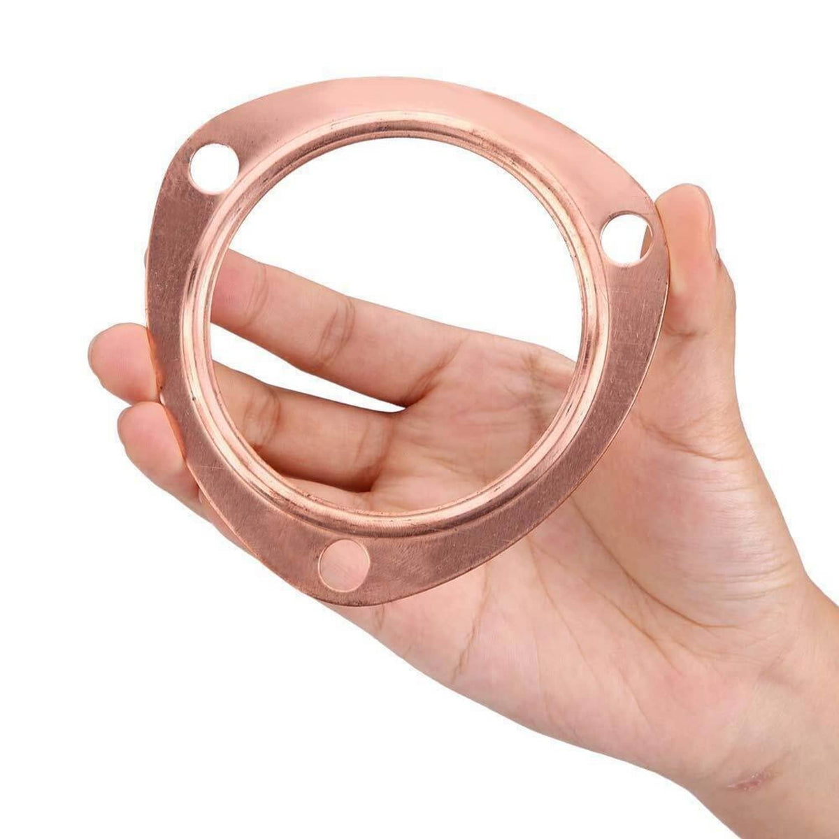 Solidspare 2PCS 3" Copper Header Exhaust Collector Gaskets Flanges Universal 3 Bolt