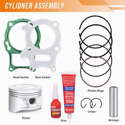 Solidspare Cylinder Piston Gasket Top End Rebuild Kit For Honda Recon 250 TRX250 EX ATV