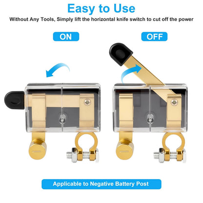 Solid Spare 2Pcs 12/24V Battery Cut-Off Disconnect Top Post Switch Isolator Kill For Car RV