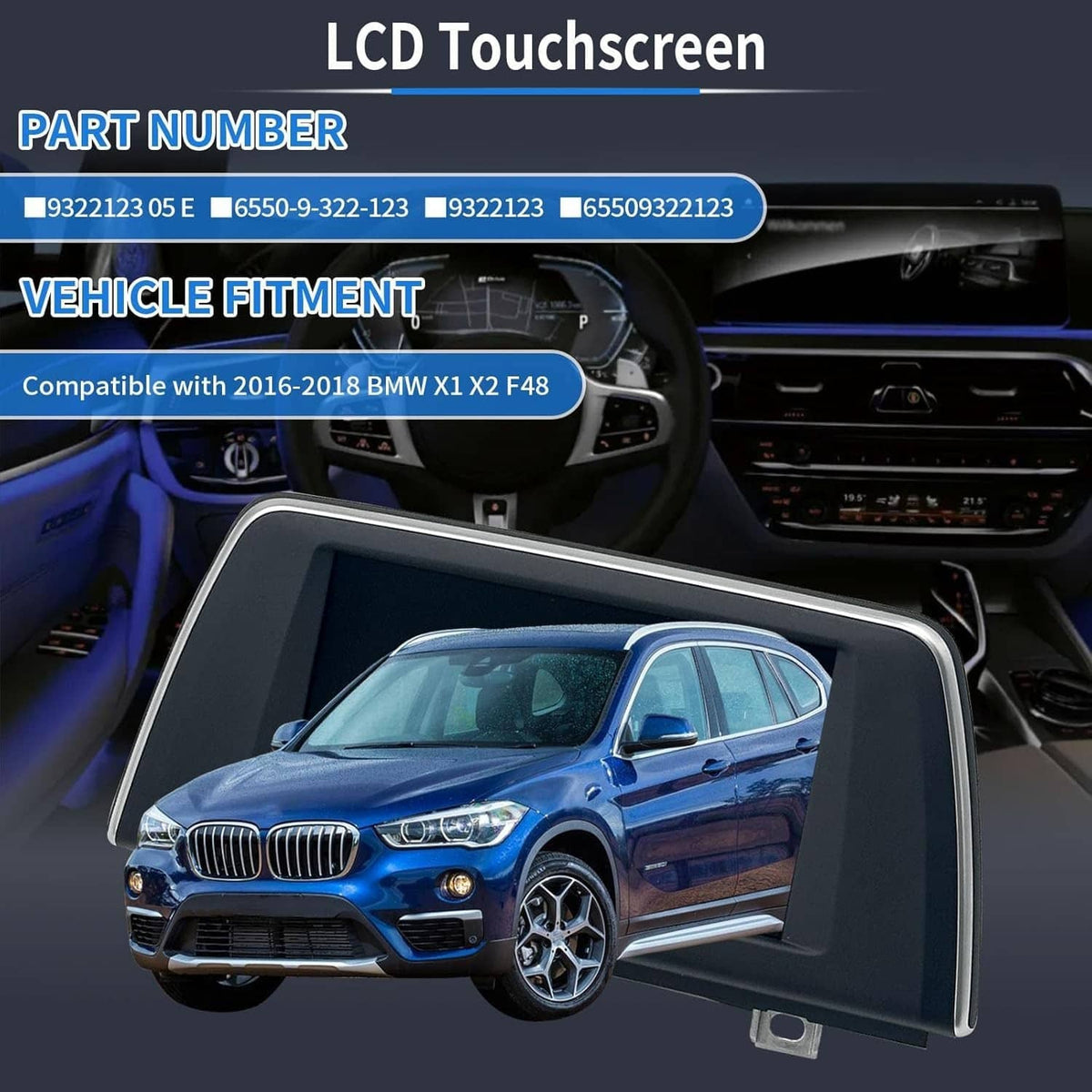 Solidspare NEW 6.5" Information GPS Dash Display Screen FOR 2016-2018 BMW X1 X2 F48 932212