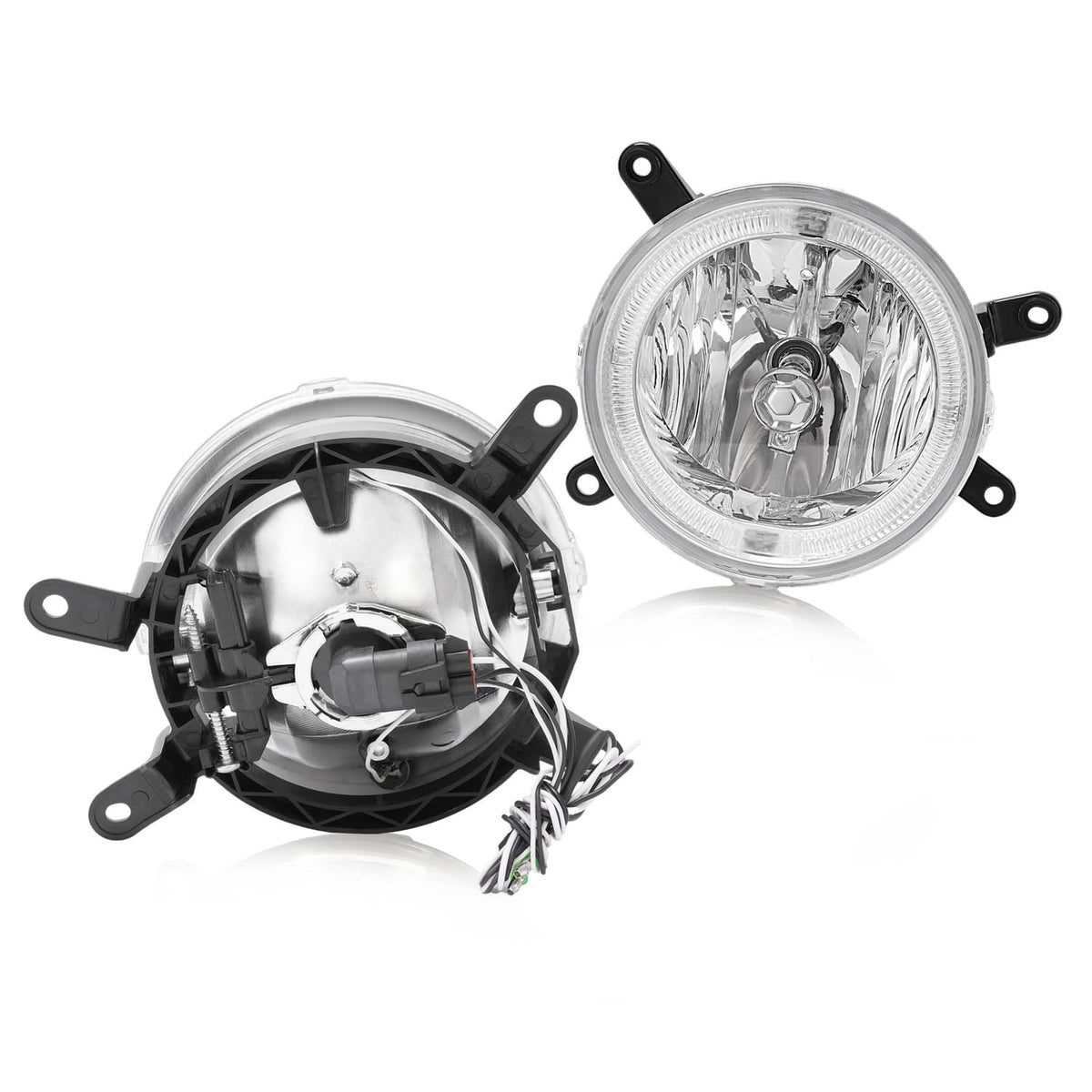 Solid Spare For Ford Mustang GT 2005-2009 Clear Halo Fog Lights Driving Bumper Lamps Pair