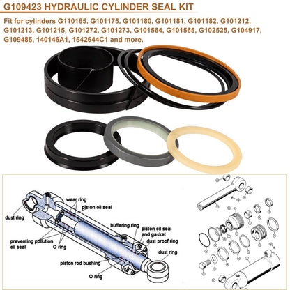 Solid Spare 1543273C1/ G109423/ G105545 Hydraulic Cylinder Seal Kit for Case 450 455 550 580
