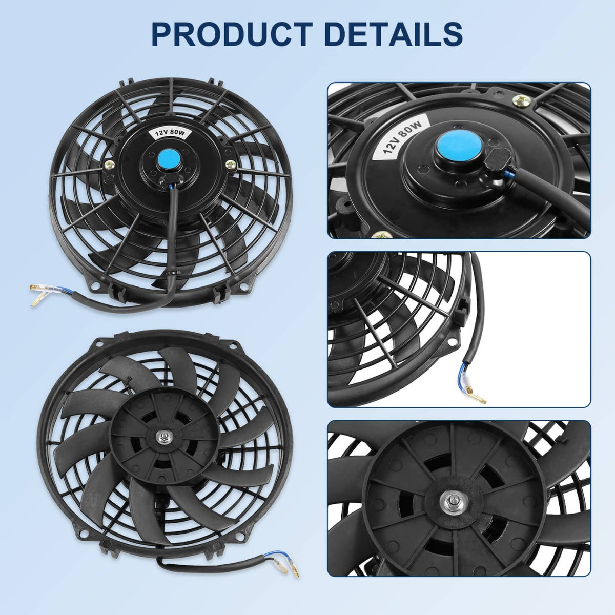 Solidspare 9 inch 12V Slim Fan Push Pull Electric Radiator Cooling Fan Mount Kit Universal