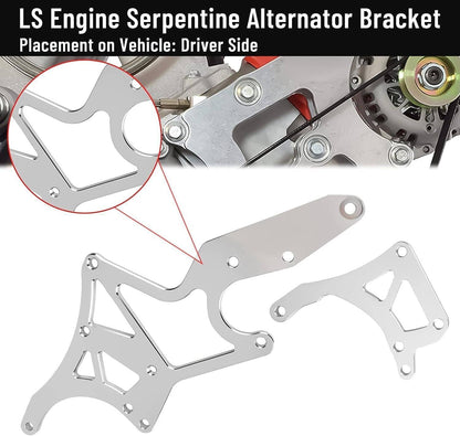 Solidspare LS Engine Serpentine Alternator Bracket Power Steering Pump For LS1 LS2 LS3 LS6