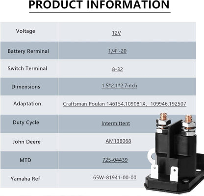 Solidspare Starter Relay Solenoid For MTD Cub Cadet 725-04439B 725-04439A 725-04439 435151