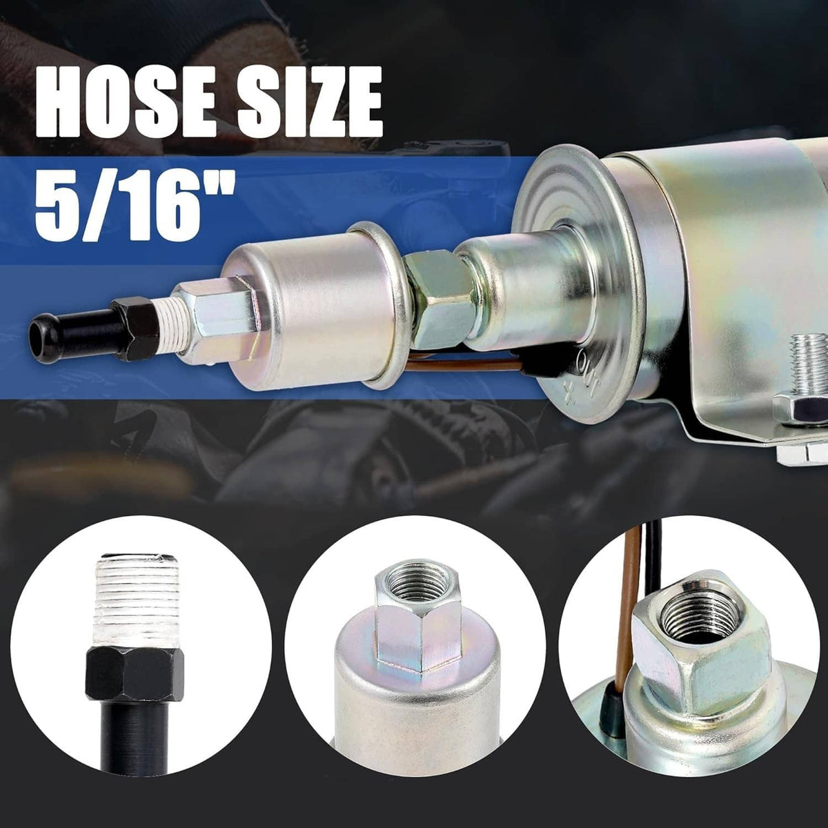 Solidspare Universal Electric Fuel Pump Carburetor 12V 5-9 Psi Cars Trucks Tractors E8012S