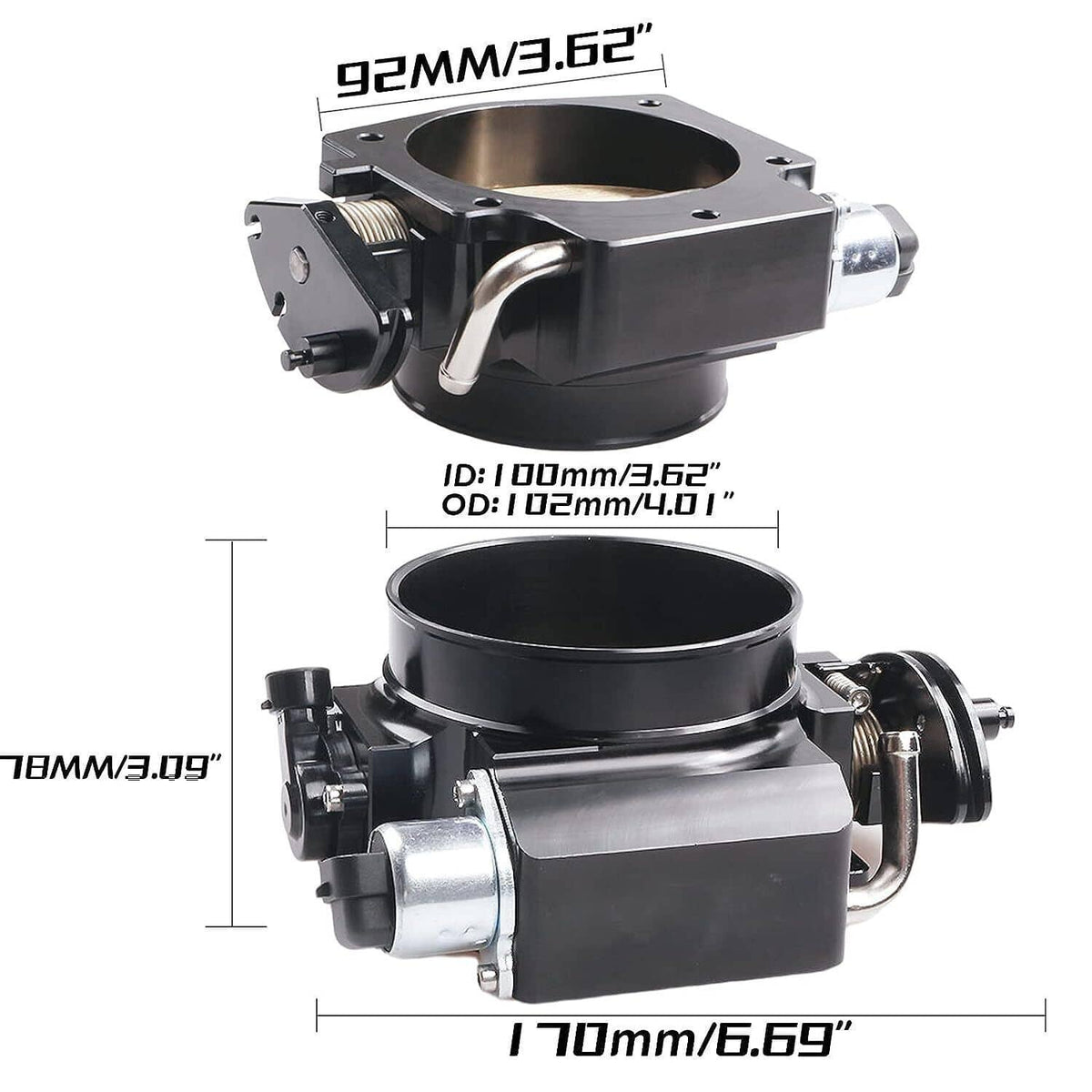 Solidspare 92mm Throttle Body + Adapter Plate + TPS IAC For Chevy GM Gen III LSX LS LS1 LS2