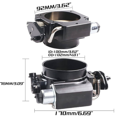 Solidspare 92mm Throttle Body + Adapter Plate + TPS IAC For Chevy GM Gen III LSX LS LS1 LS2