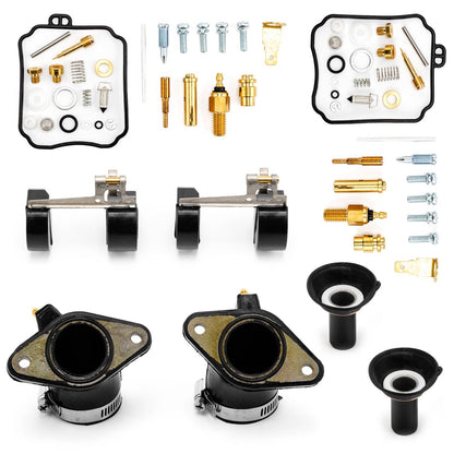 Solidspare Carburetor Rebuild Kit with Intake Manifolds For Yamaha V Star 650 XVS650 98-16