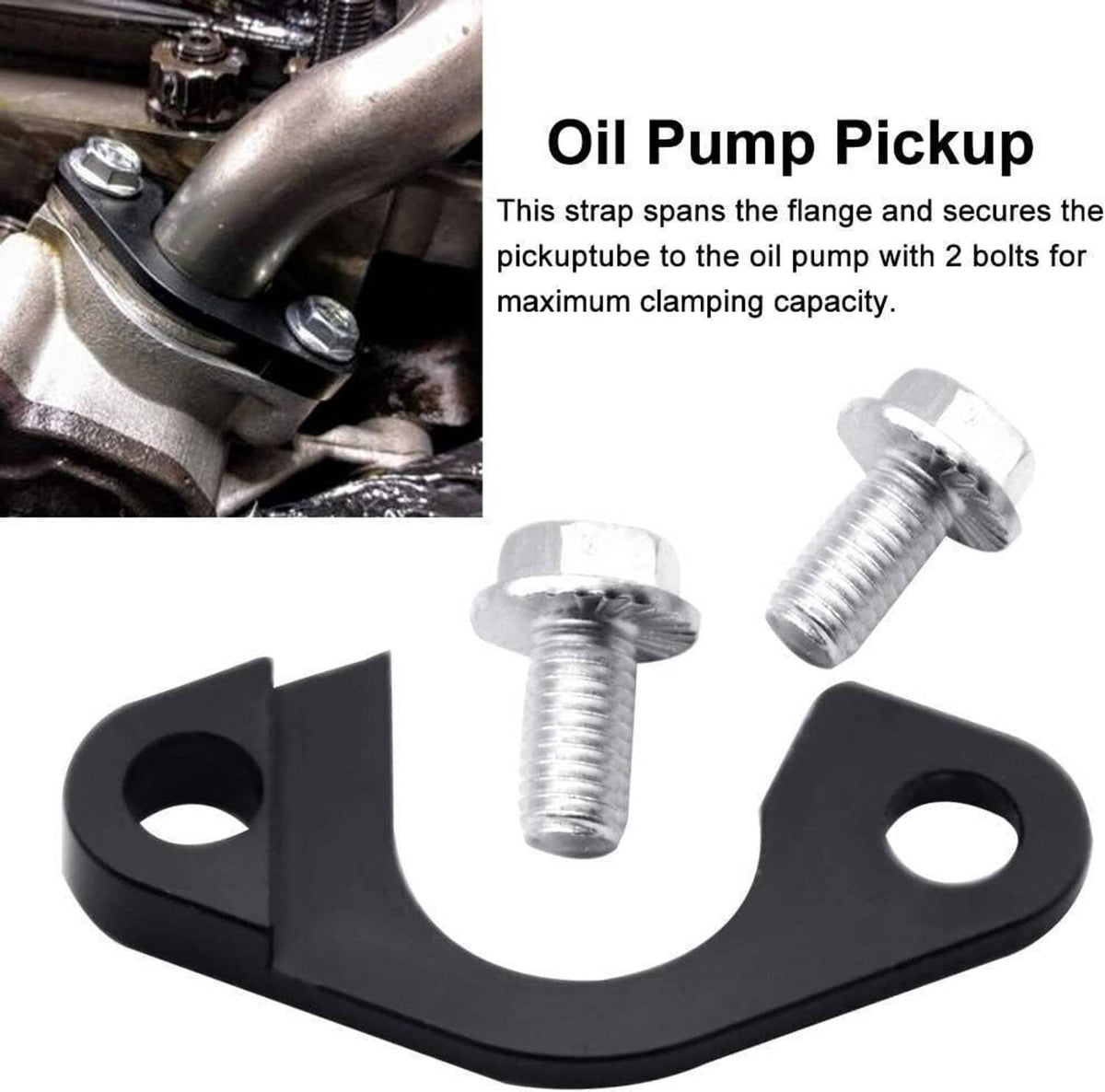 Solidspare Oil Pump Pickup Girdle Bracket Tube Pipe Hold Down Brace Support For LS Series