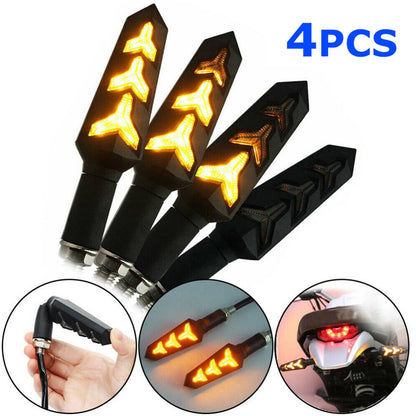 Solidspare 4pcs Universal Motorcycle Bike LED Amber Turn Signal Blinker light Indicators