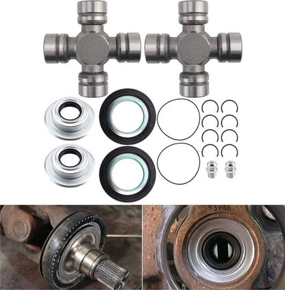 Solidspare Front Axle Seal & Greaseable U Joint Kit for 05-14 Ford Ford F250/350 Super Duty