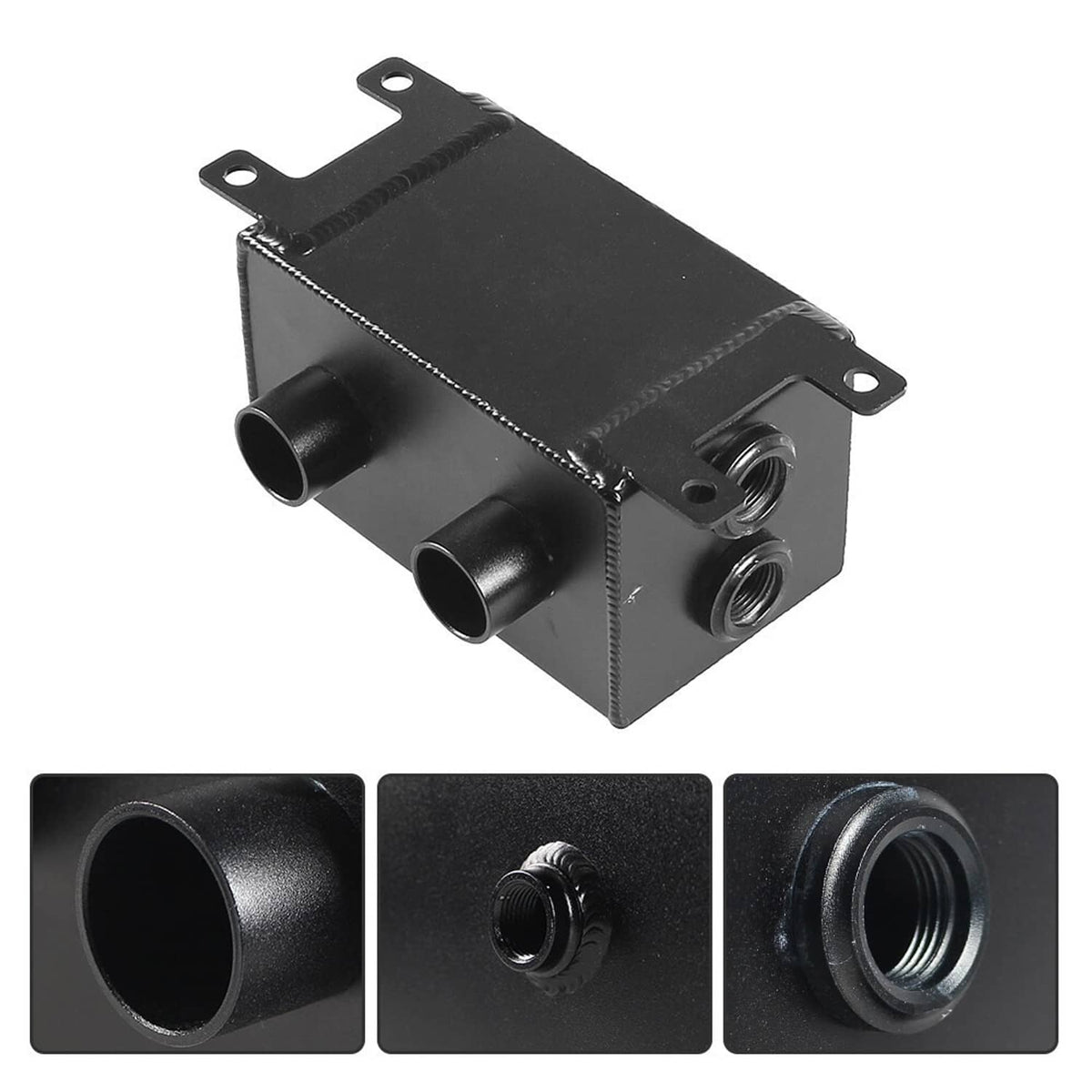 Solidspare AN10 -10AN Oil Catch Can Reservoir Tank 2 Port Dual Breather Filter Baffled Kit