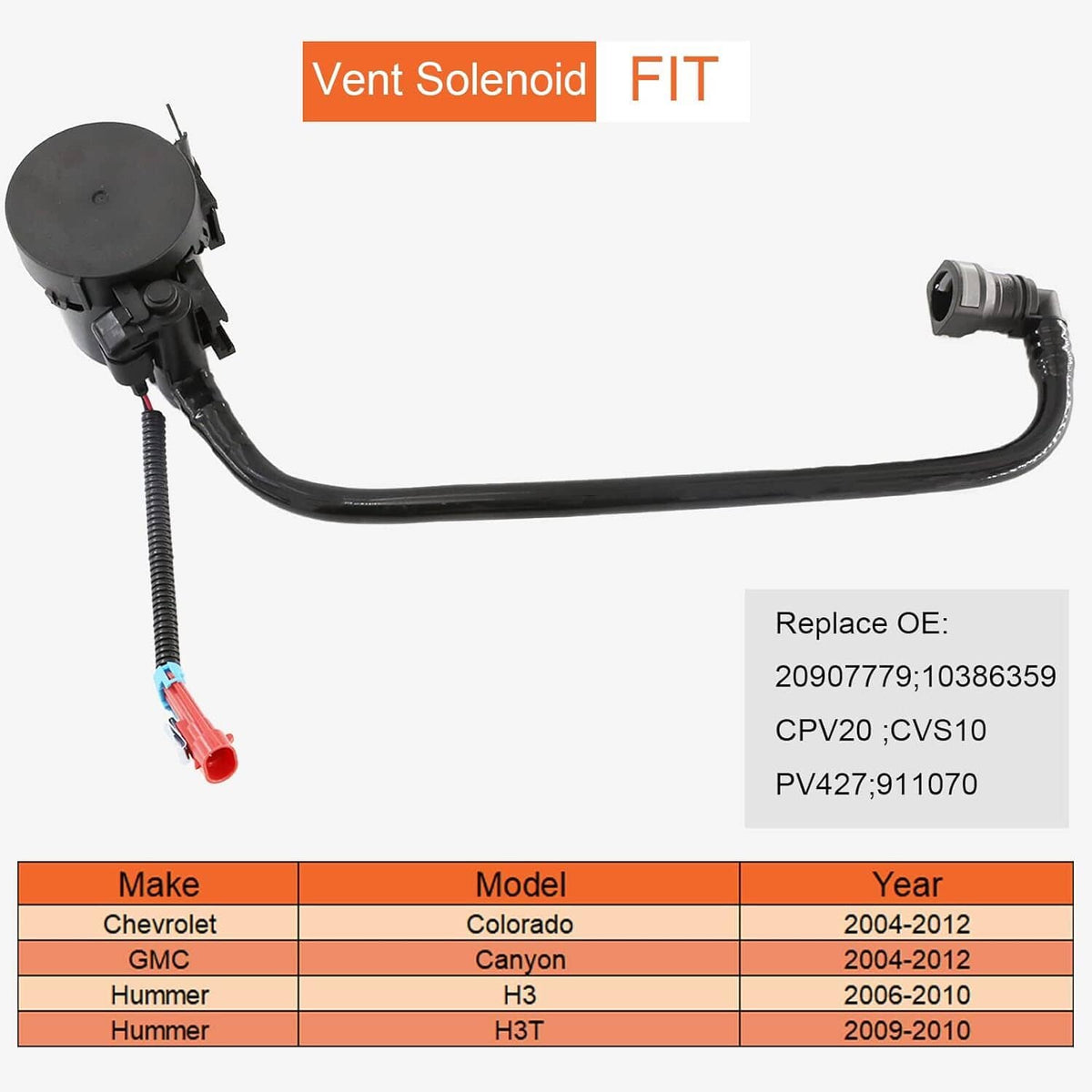 Solidspare Vapor Canister Vent Solenoid Valve 911-070 For 04-12 Chevy Colorado GMC Hummer