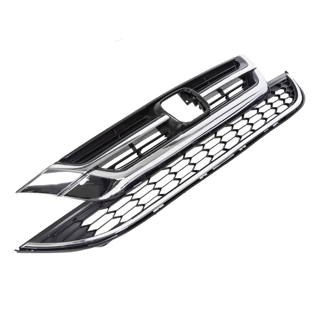 Solid Spare FOR HONDA CRV CR-V 2010 2011 FRONT BUMPER UPPER & LOWER GRILL GRILLE ABS CHROME