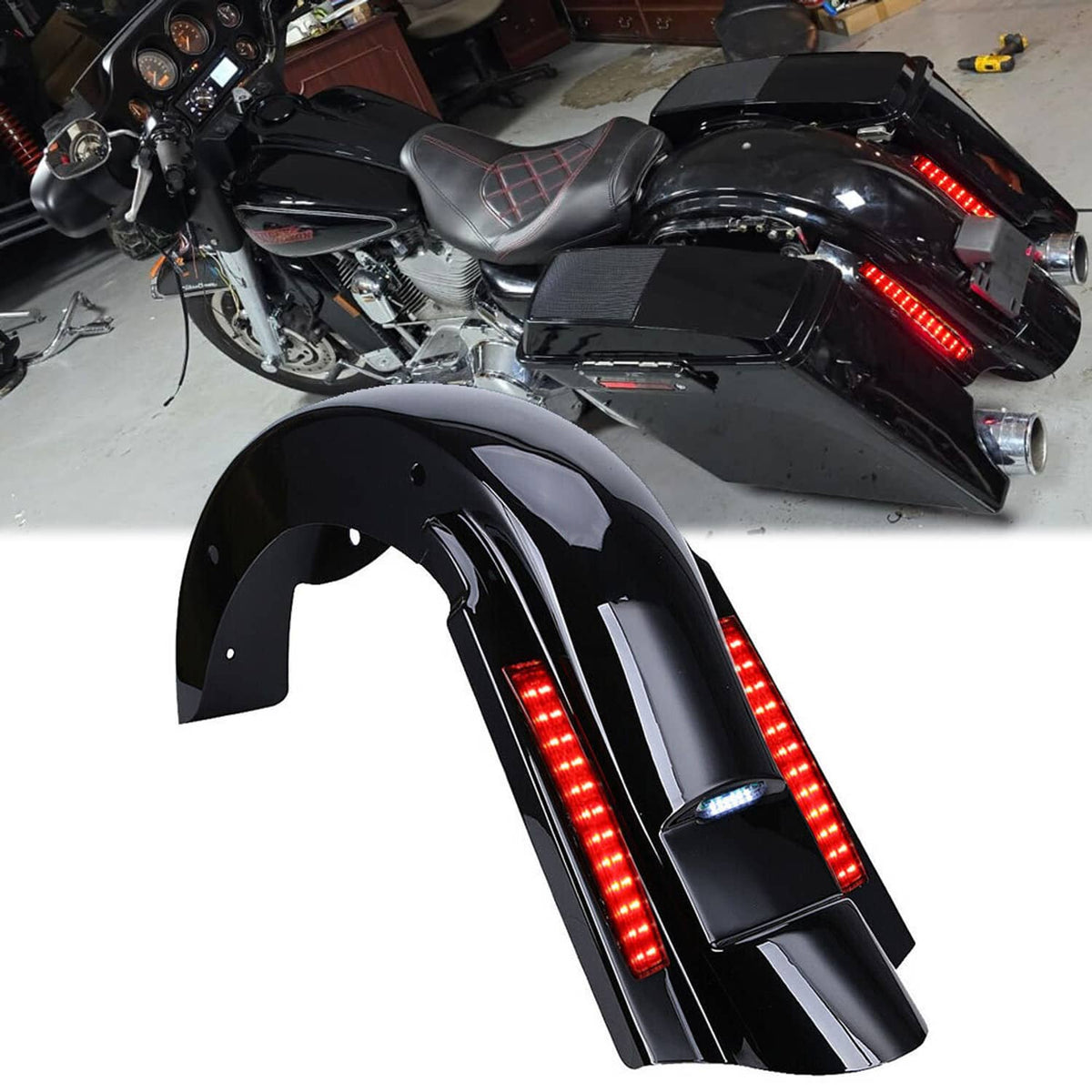 Solidspare 4inch CVO Stretched Extended Rear Fender For Harley Touring Road Electra Glide