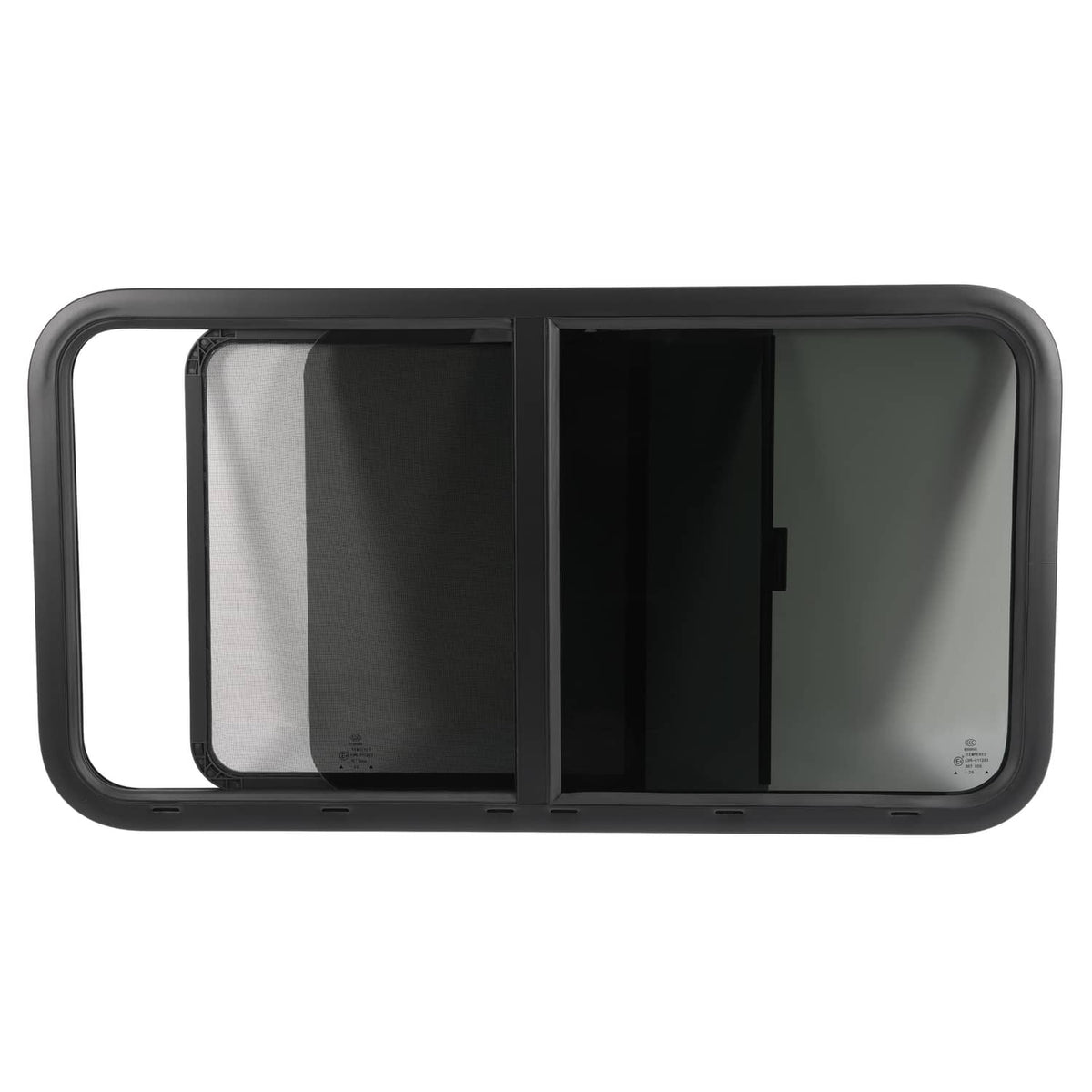 Solidspare For Camper RV Window 42" W X 22" H Teardrop Horizontal Sliding Glass W/ Trim