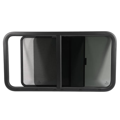 Solidspare For Camper RV Window 42" W X 22" H Teardrop Horizontal Sliding Glass W/ Trim