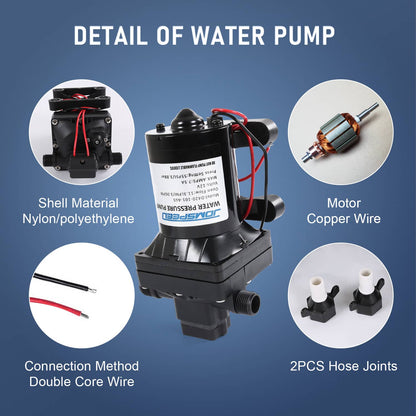 Solidspare 3.0 GPM 12V 55 PSI Water Pump For Camper RV Shower Sprayer 4008-101-A65