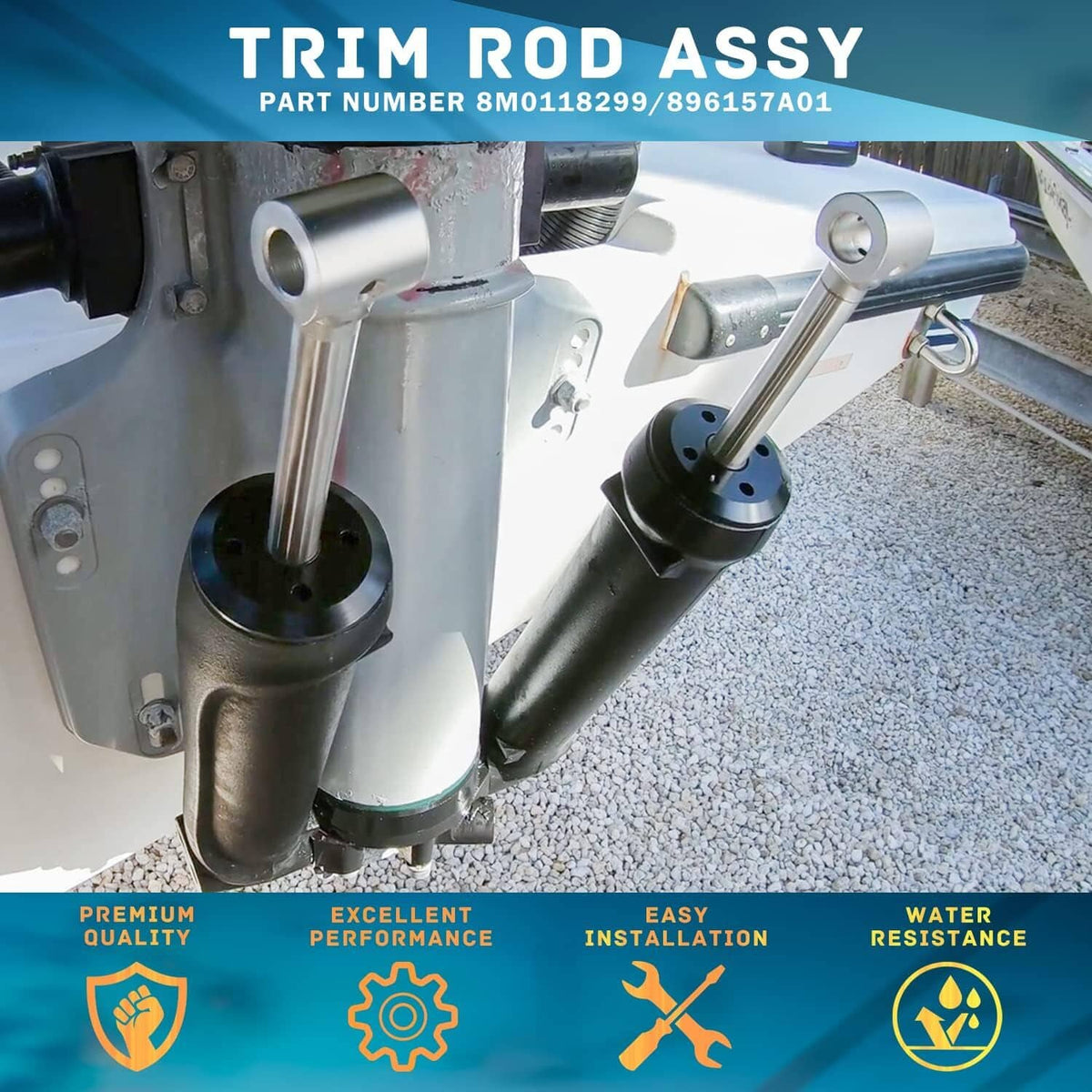 Solid Spare 2*Trim Rod Assy Kit For Mercury/Mariner Verado 200-300hp IL6 8M0118299 896157A01