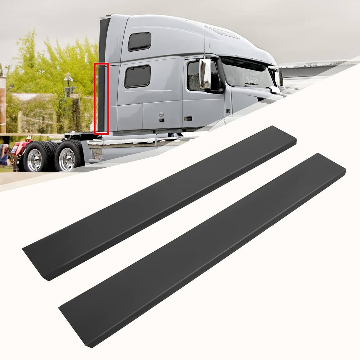 Solid Spare LH + RH Cab Lower Fairing Extension panel Deflector Shield For Volvo VNL 2004-14
