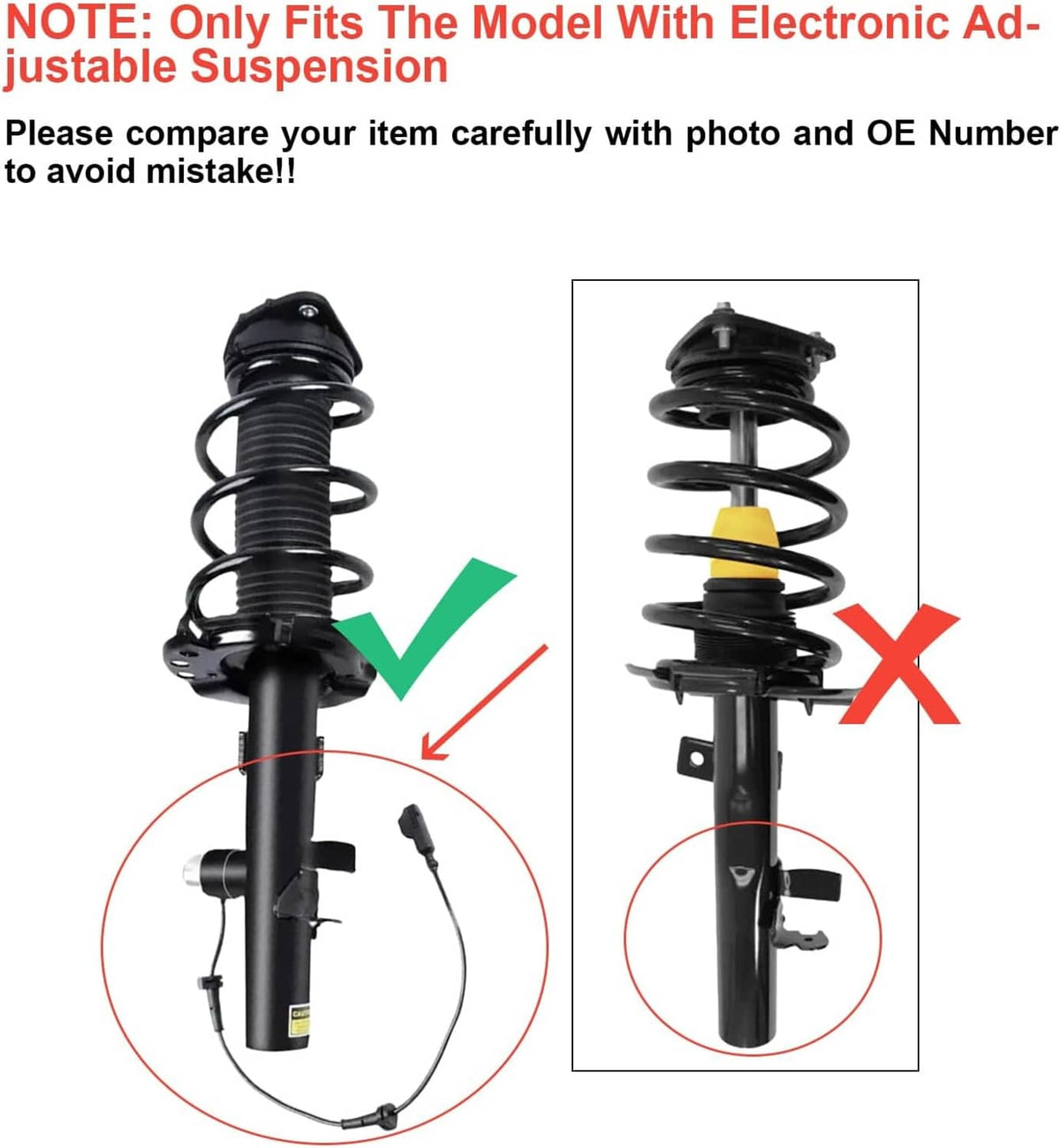 Solidspare Pair Front Shock Struts Assys w/Electronic For 2015-2019 Lincoln MKC EJ7Z18124K