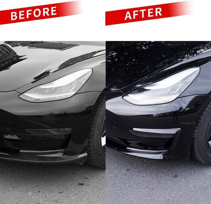 Solidspare Gloss Black Front Fog Light Eyebrow Cover Trim For Tesla Model 3 2017-2023 U8