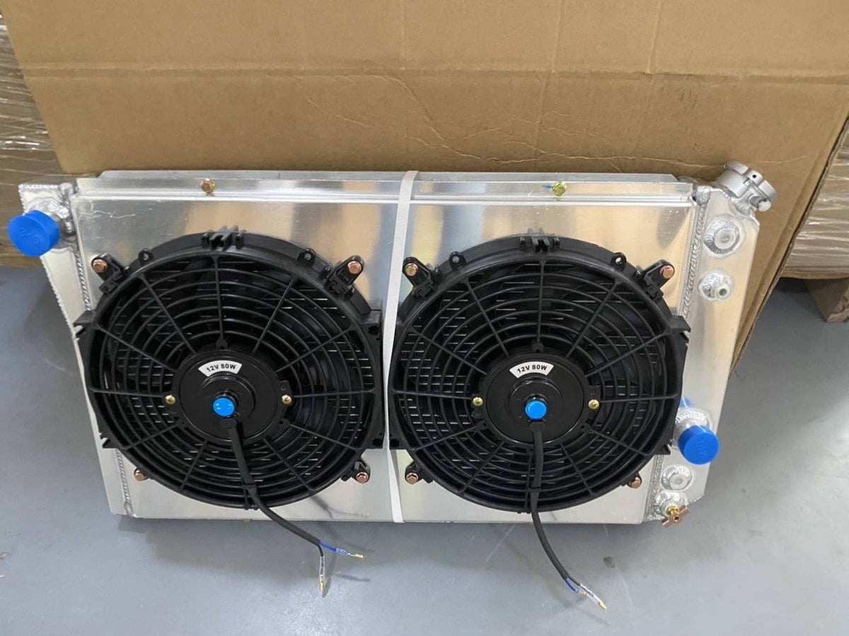 Solidspare 3Row Aluminum Radiator w/Fan Shroud For 82-02 Chevy S10 Blazer 84-90 Corvette V8