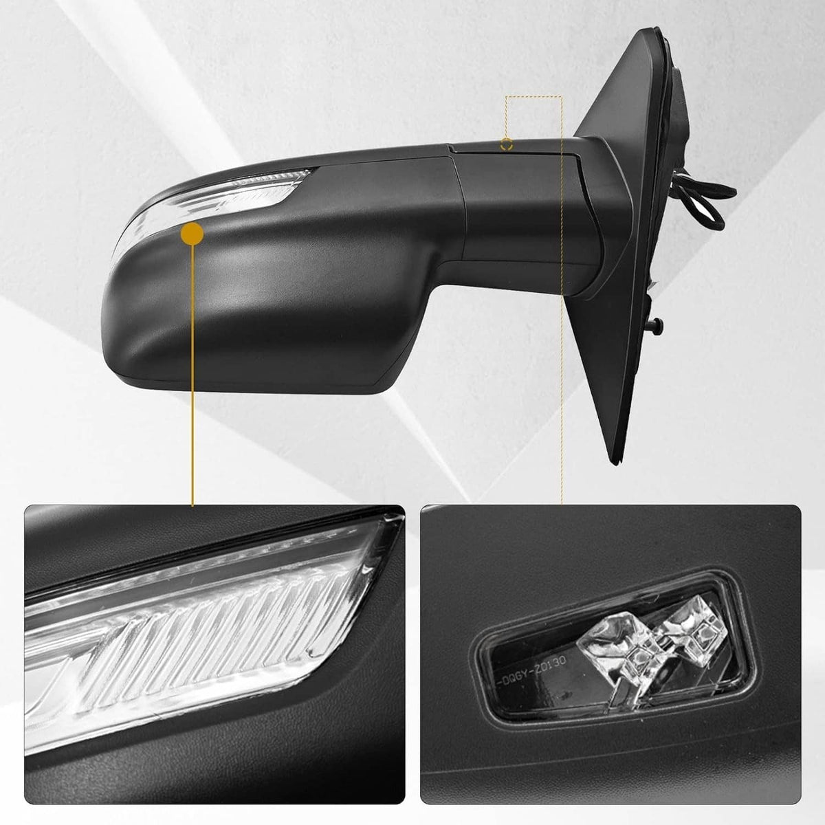 Solidspare Pair For 2019-2024 Ram 1500 Driver & Passenger Side Mirrors w/Heated Turn Signal