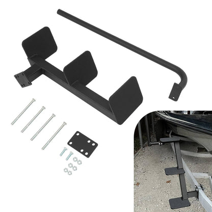 Solidspare Fits Universal Trailer Tongue 460 Lbs Boat Trailer Steps 3-Step Ladder W/Handle
