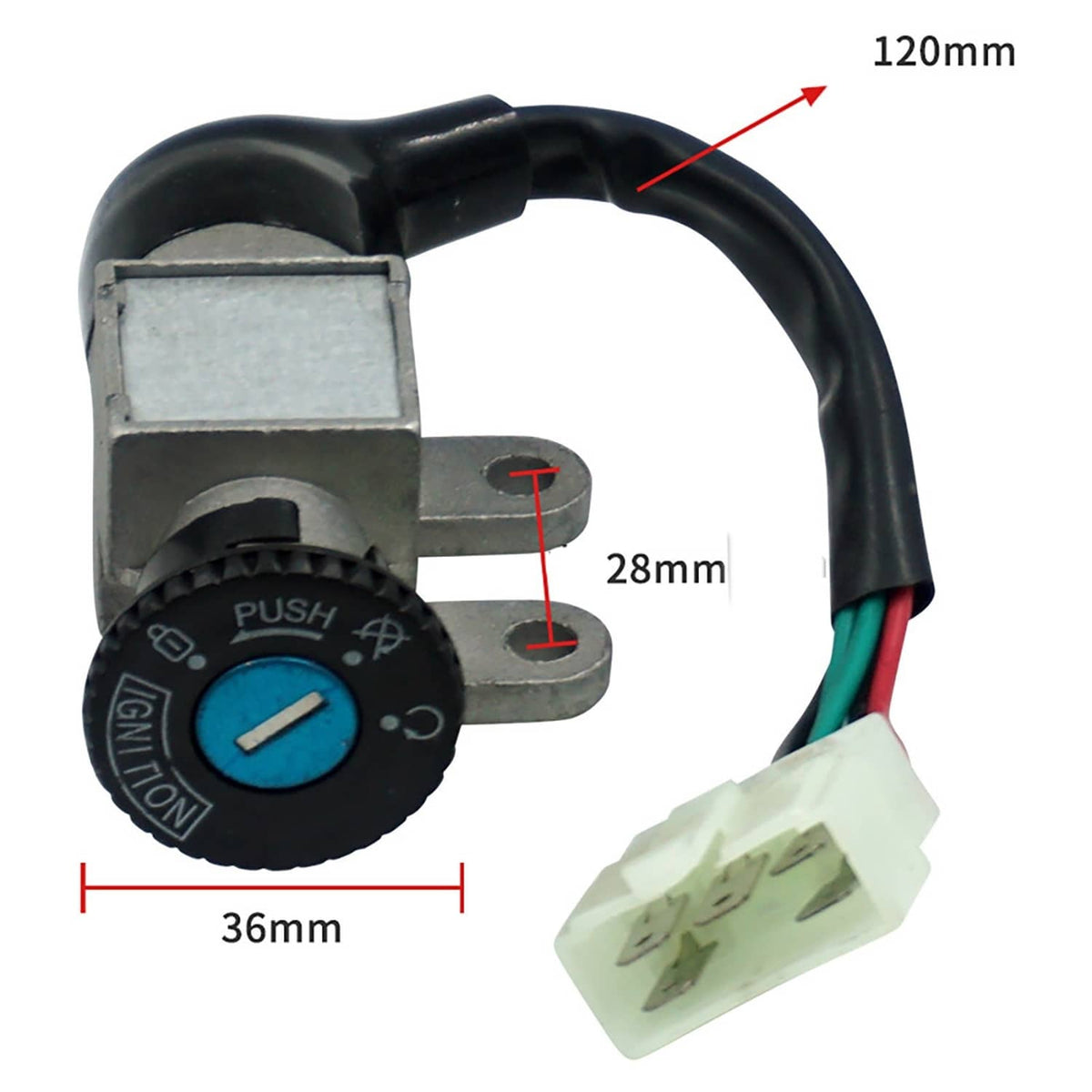 Solidspare Ignition Switch Key Lock Gas Tank Cap Set Compatible for GY6 50cc Scooter Moped