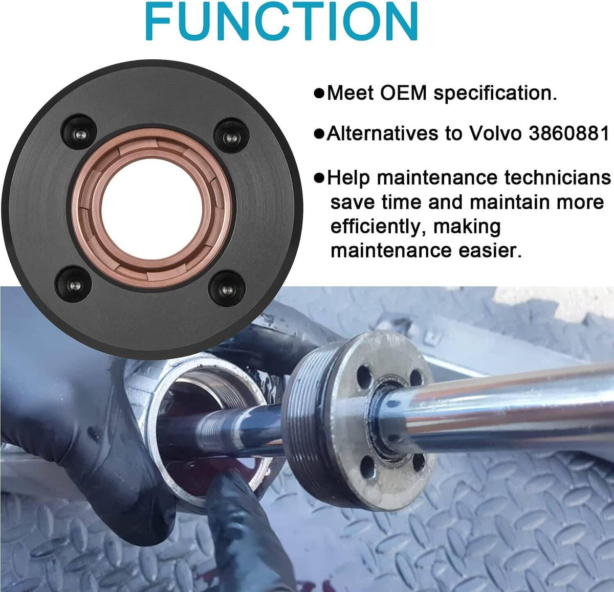 Solid Spare 2Pcs Trim Tilt Cylinder RAM End Cap Rebuild/Repair Kit for Volvo Penta 290 DP SP