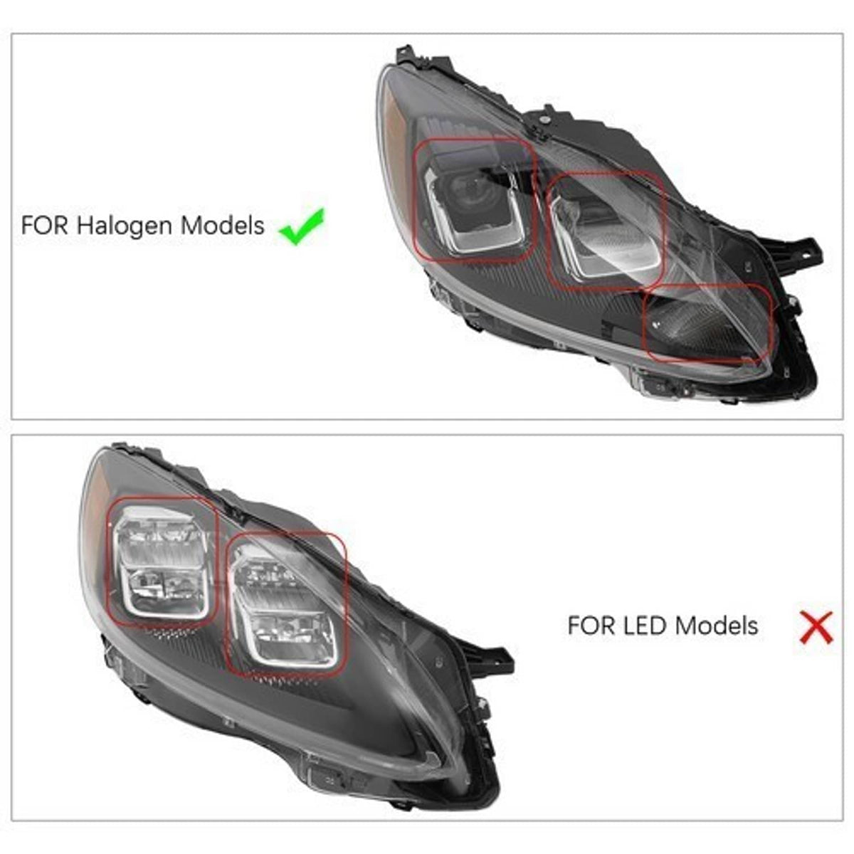 Solidspare Halogen Headlight Headlamp with Bulb Right Side For 2020-2022 Ford Escape S/SE