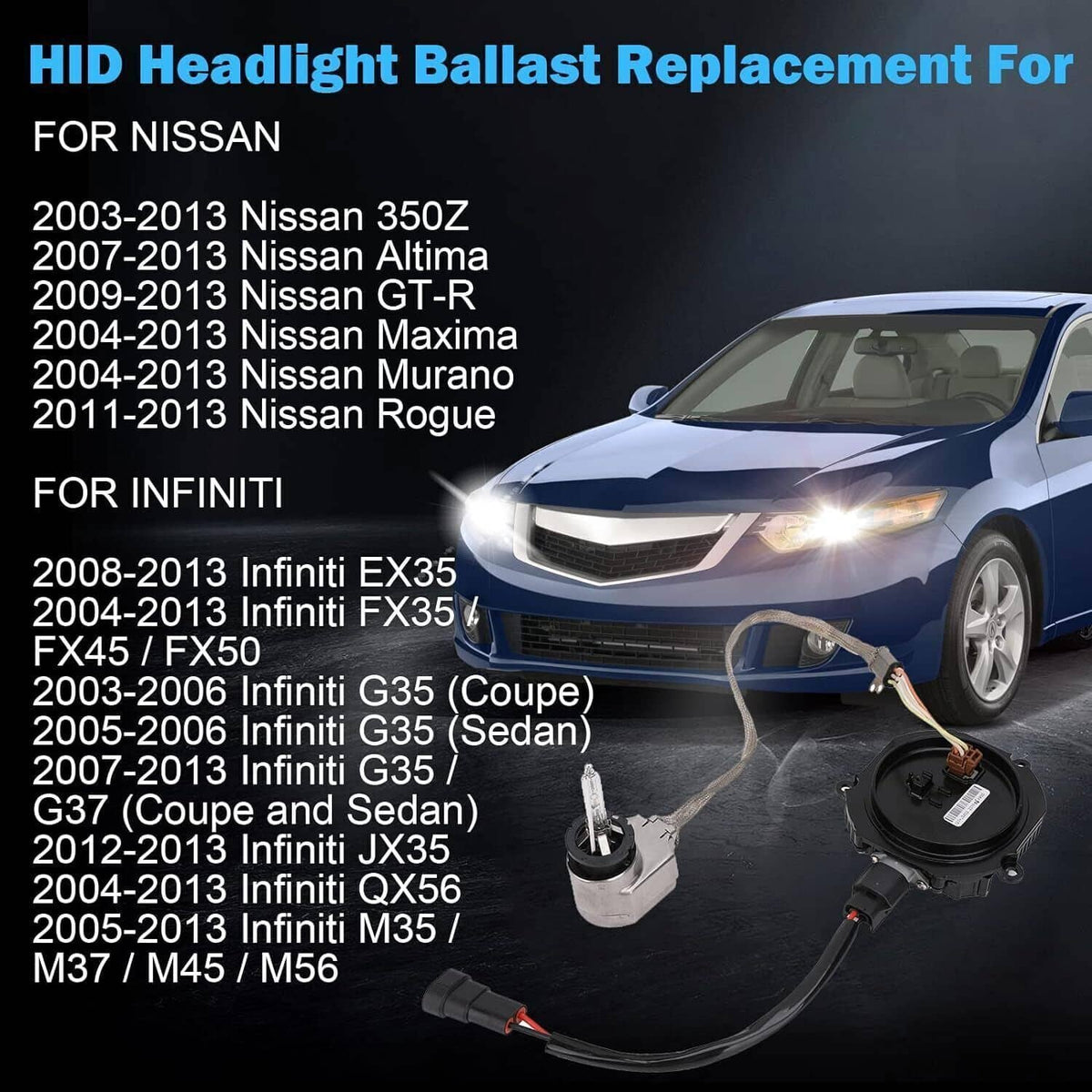 Solidspare For Infiniti G37 G35 Coupe Sedan HID Xenon Headlight Ballast Control HID Igniter