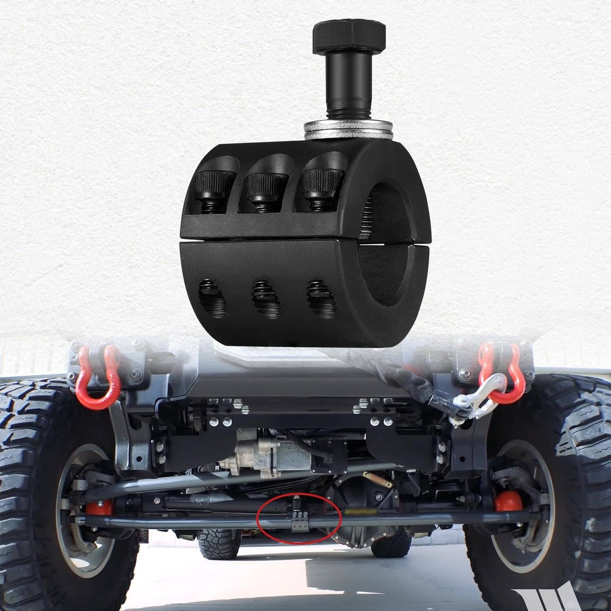 Solid Spare Steering Stabilizer Tie Rod Clamp 1-3/8" for Jeep Wrangler JK TJ XJ ZJ MJ 07-18
