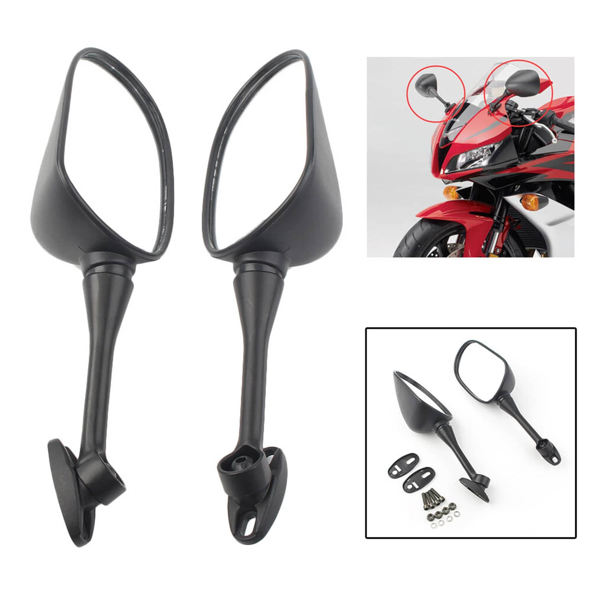 Solidspare Rearview Side Mirrors For Honda CBR1000RR 2004-2007 2005 2006 CBR600RR 2003-19