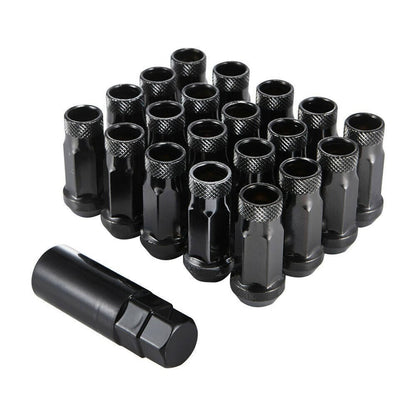 Solidspare 20Pcs M12x1.5mm Extended Steel Open Ended wheel Lug Nuts For Toyota Honda Black