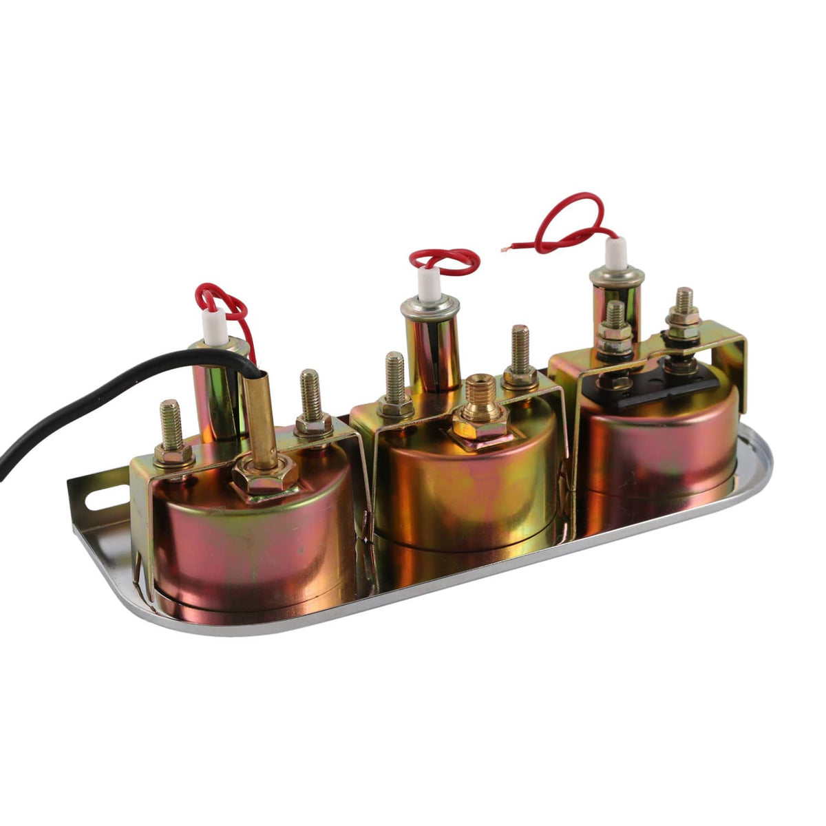 Solidspare 2" 52mm Chrome Car Triple Gauge Set Kit AMP Meter Water Temp Oil Pressure 3 in 1