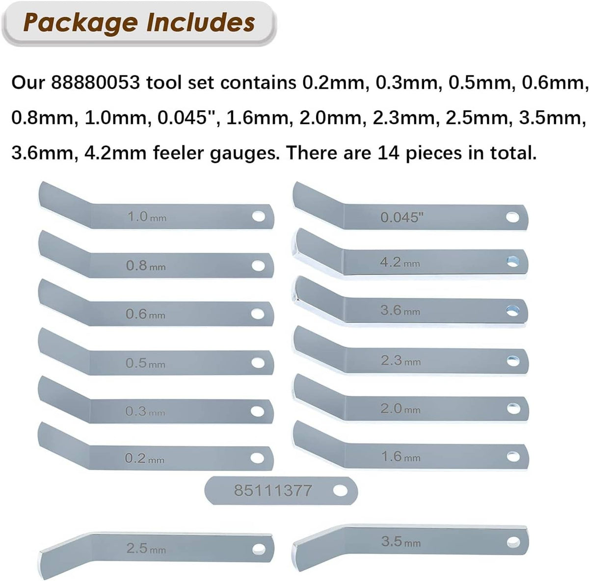Solidspare Feeler Gauge Jake Brake Tool Set 88880053 88880052 85111377 For Volve Mack 14PCS