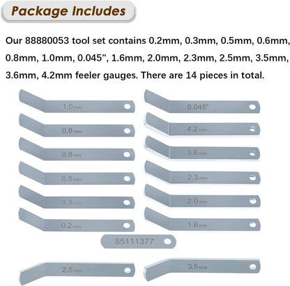Solidspare Feeler Gauge Jake Brake Tool Set 88880053 88880052 85111377 For Volve Mack 14PCS