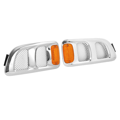 Solid Spare Pair Hood Side Vents Silvery Air Intake Trim Fit 1997-2009 Sterling Truck