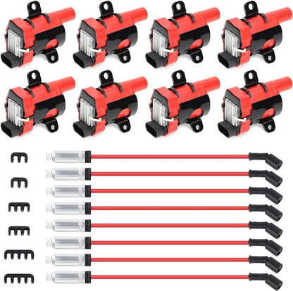 Solidspare Round Ignition Coil Spark Plug Set For Chevy Silverado GMC LS1 LS3 4.8/5.3/6.0L