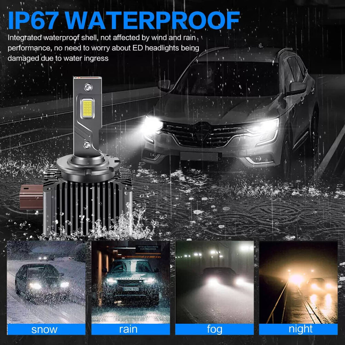 Solidspare Set D1S D1R LED Headlight Bulbs 240W 6000K Super White HID Xenon Conversion Kit