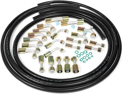Solidspare Air Conditioning Hose & Fitting Kit Includes 6.5ft #6#8#10 AC Hoses and Fittings