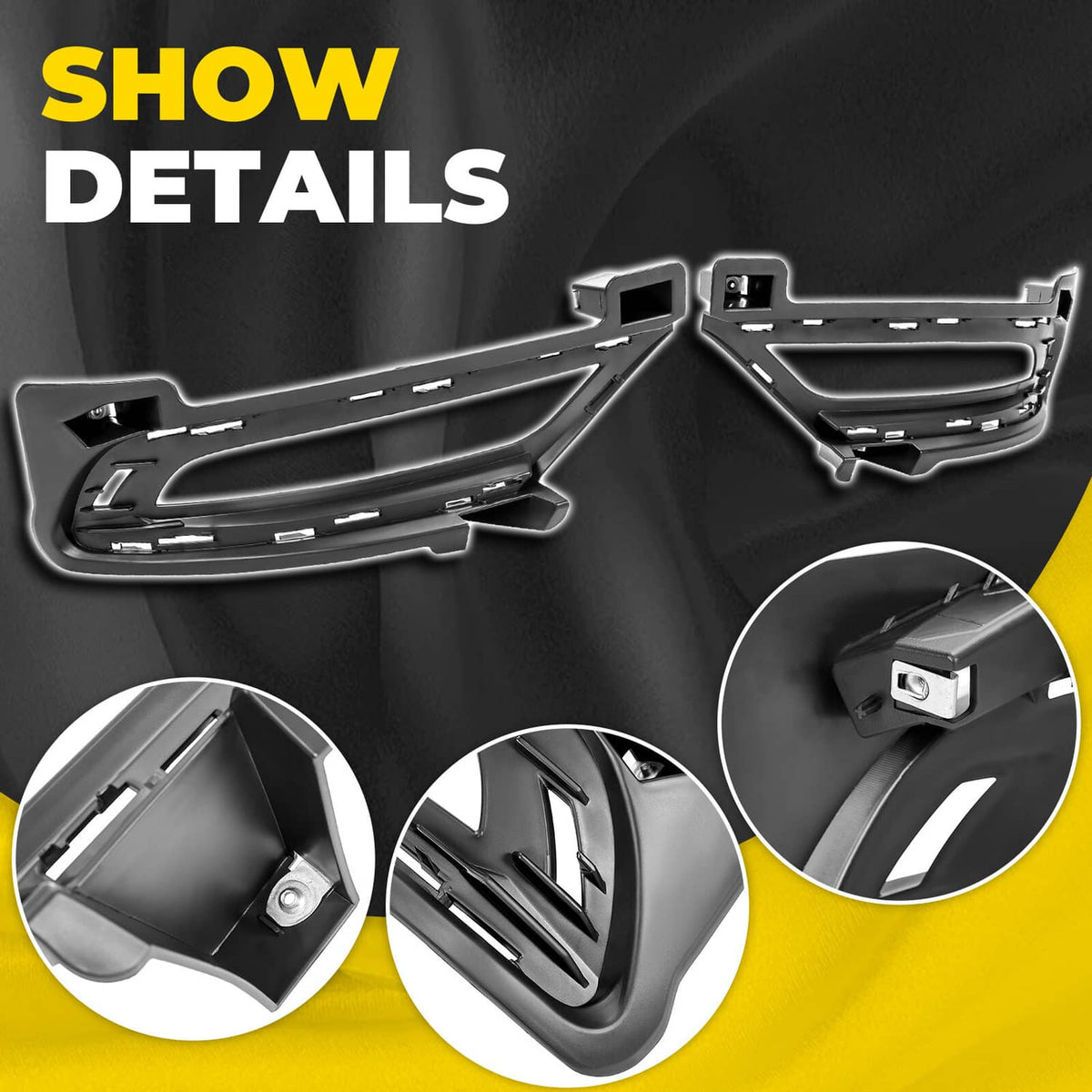 Solid Spare Fog Light Trims Driving Lamp Bezel Driver & Passenger For Chrysler 300 2015-2024