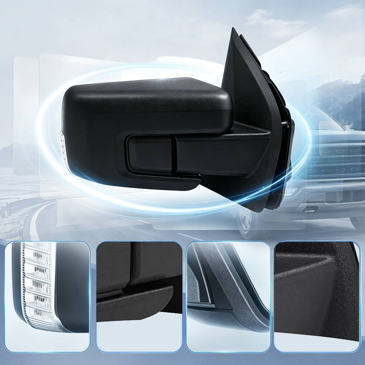 Solidspare Passenger/Right Side Mirror Power Heated Blind Spot For 2021-2023 Ford F150