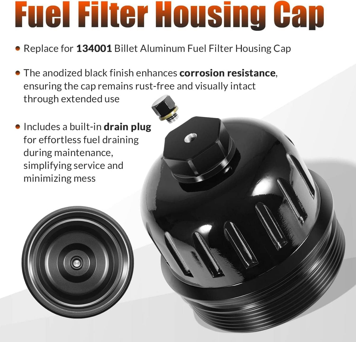Solidspare 134001 Billet Aluminum Fuel Filter Housing Cap for 2017-19 GM Duramax 6.6L L5P