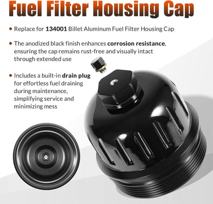Solidspare 134001 Billet Aluminum Fuel Filter Housing Cap for 2017-19 GM Duramax 6.6L L5P