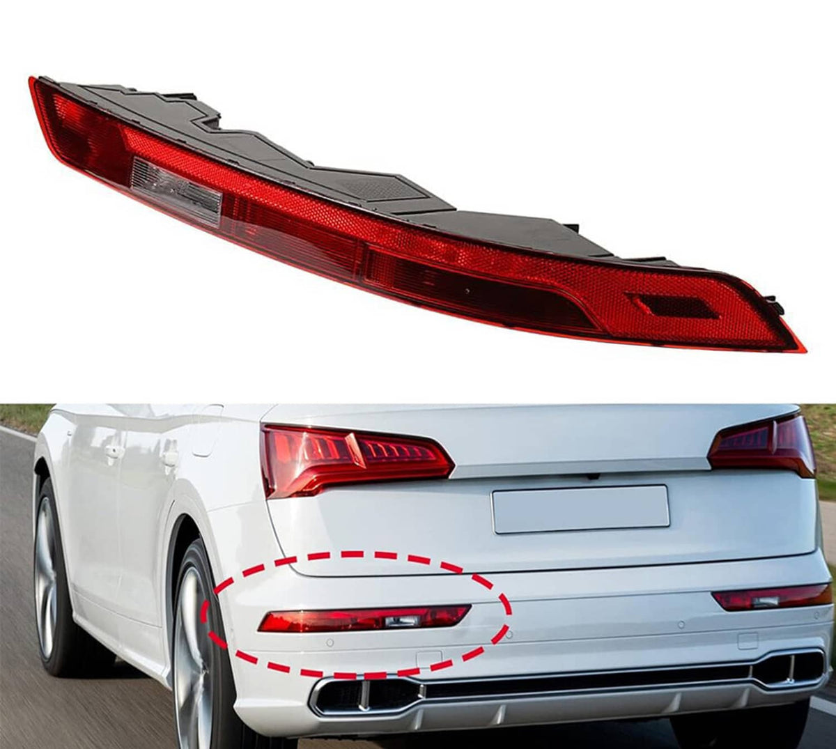 Solidspare Lower Tail Fog Brake Lamp Left Driver Rear Bumper Light For 18-21 Audi Q5 New